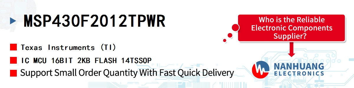 MSP430F2012TPWR TI IC MCU 16BIT 2KB FLASH 14TSSOP