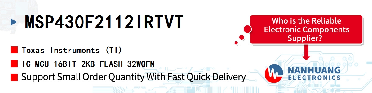 MSP430F2112IRTVT TI IC MCU 16BIT 2KB FLASH 32WQFN