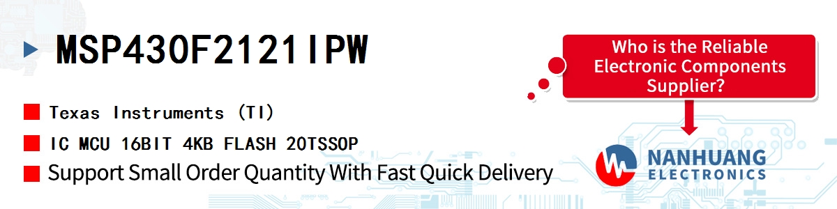 MSP430F2121IPW TI IC MCU 16BIT 4KB FLASH 20TSSOP