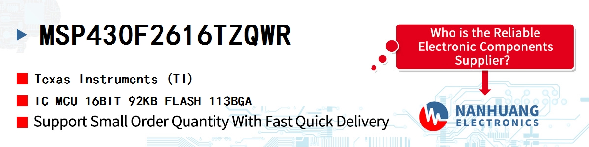 MSP430F2616TZQWR TI IC MCU 16BIT 92KB FLASH 113BGA