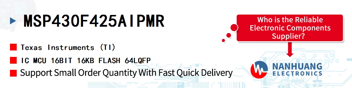 MSP430F425AIPMR TI IC MCU 16BIT 16KB FLASH 64LQFP