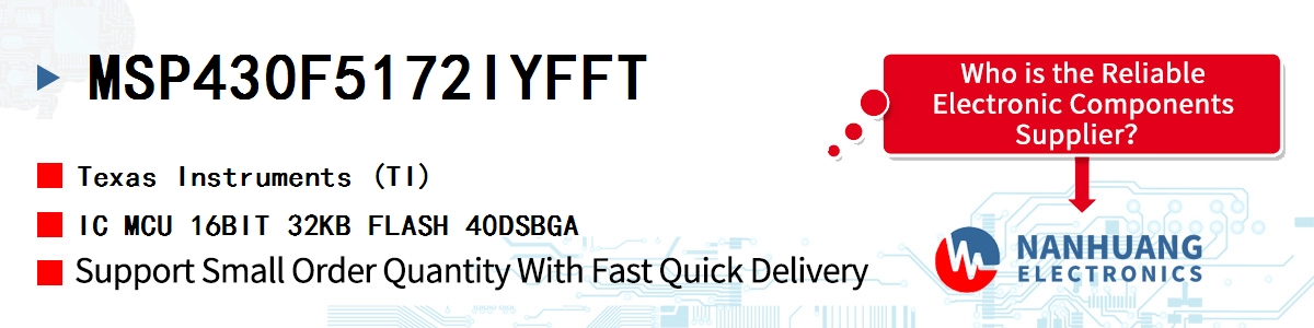 MSP430F5172IYFFT TI IC MCU 16BIT 32KB FLASH 40DSBGA