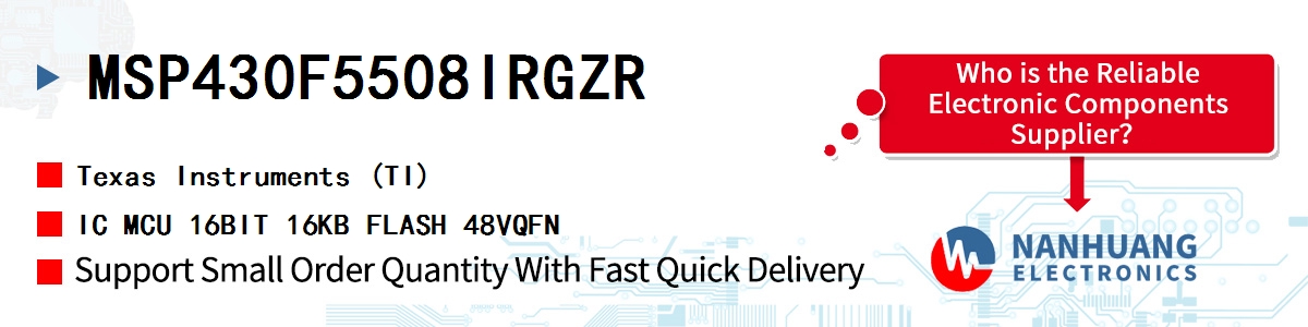 MSP430F5508IRGZR TI IC MCU 16BIT 16KB FLASH 48VQFN