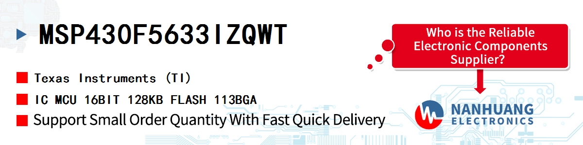 MSP430F5633IZQWT TI IC MCU 16BIT 128KB FLASH 113BGA