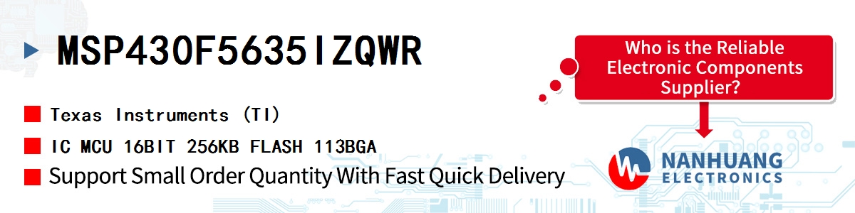 MSP430F5635IZQWR TI IC MCU 16BIT 256KB FLASH 113BGA