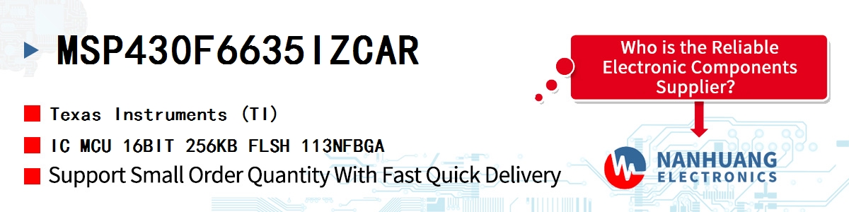 MSP430F6635IZCAR TI IC MCU 16BIT 256KB FLSH 113NFBGA