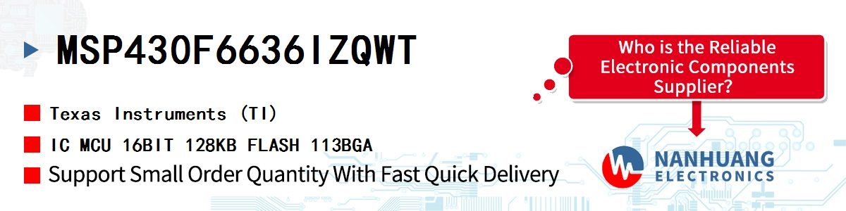MSP430F6636IZQWT TI IC MCU 16BIT 128KB FLASH 113BGA