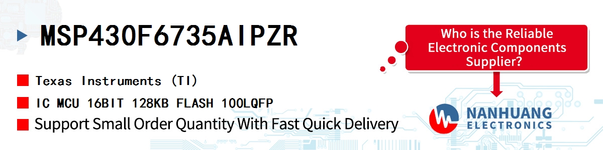 MSP430F6735AIPZR TI IC MCU 16BIT 128KB FLASH 100LQFP