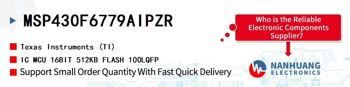 MSP430F6779AIPZR TI IC MCU 16BIT 512KB FLASH 100LQFP