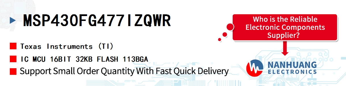 MSP430FG477IZQWR TI IC MCU 16BIT 32KB FLASH 113BGA