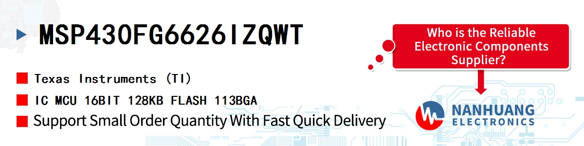 MSP430FG6626IZQWT TI IC MCU 16BIT 128KB FLASH 113BGA