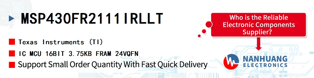 MSP430FR2111IRLLT TI IC MCU 16BIT 3.75KB FRAM 24VQFN