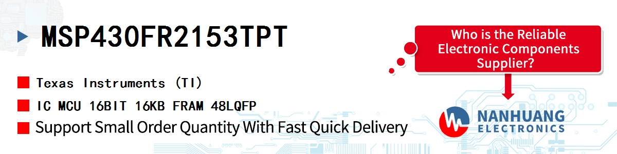 MSP430FR2153TPT TI IC MCU 16BIT 16KB FRAM 48LQFP