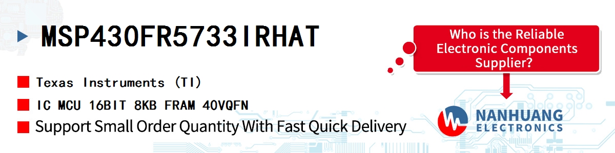 MSP430FR5733IRHAT TI IC MCU 16BIT 8KB FRAM 40VQFN