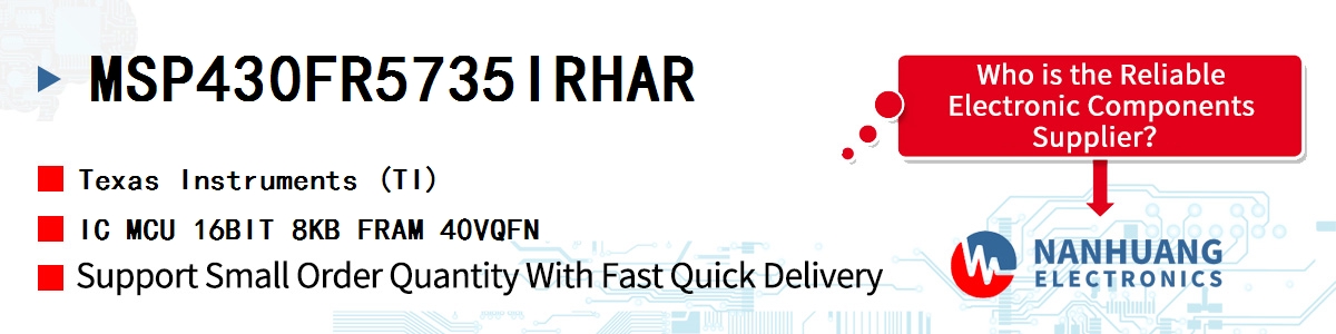 MSP430FR5735IRHAR TI IC MCU 16BIT 8KB FRAM 40VQFN