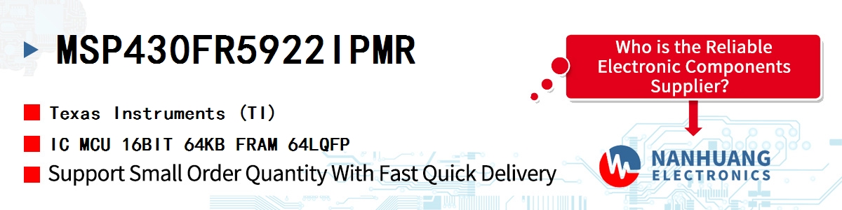 MSP430FR5922IPMR TI IC MCU 16BIT 64KB FRAM 64LQFP