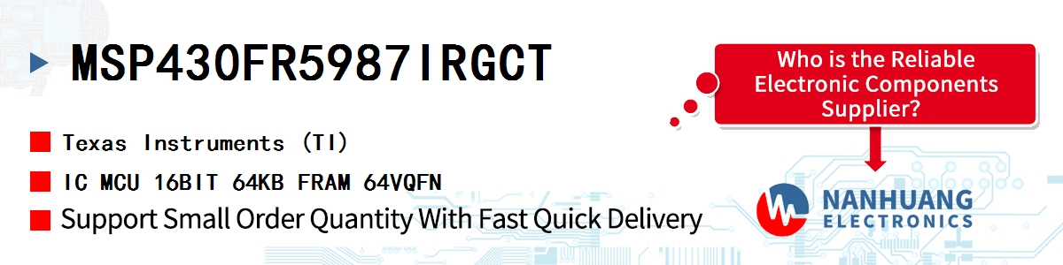 MSP430FR5987IRGCT TI IC MCU 16BIT 64KB FRAM 64VQFN