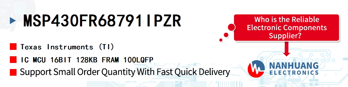 MSP430FR68791IPZR TI IC MCU 16BIT 128KB FRAM 100LQFP