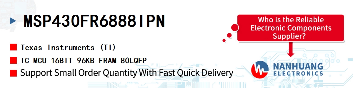 MSP430FR6888IPN TI IC MCU 16BIT 96KB FRAM 80LQFP