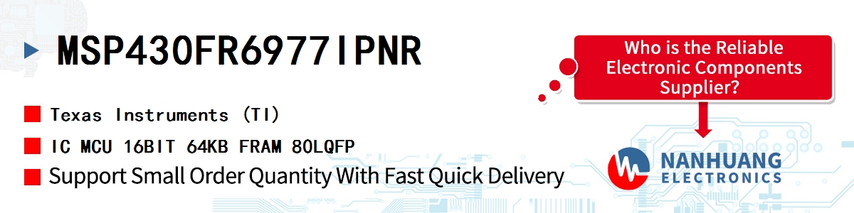 MSP430FR6977IPNR TI IC MCU 16BIT 64KB FRAM 80LQFP