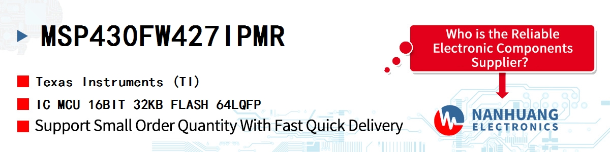 MSP430FW427IPMR TI IC MCU 16BIT 32KB FLASH 64LQFP