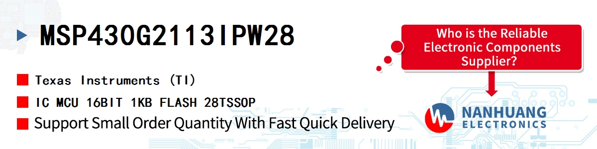MSP430G2113IPW28 TI IC MCU 16BIT 1KB FLASH 28TSSOP