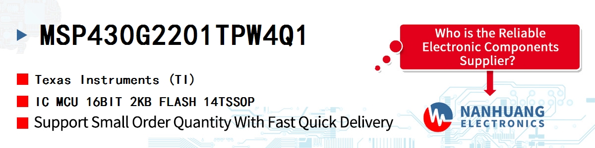 MSP430G2201TPW4Q1 TI IC MCU 16BIT 2KB FLASH 14TSSOP