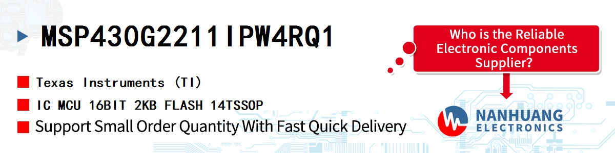 MSP430G2211IPW4RQ1 TI IC MCU 16BIT 2KB FLASH 14TSSOP