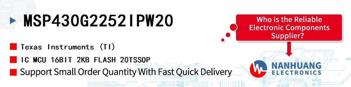MSP430G2252IPW20 TI IC MCU 16BIT 2KB FLASH 20TSSOP