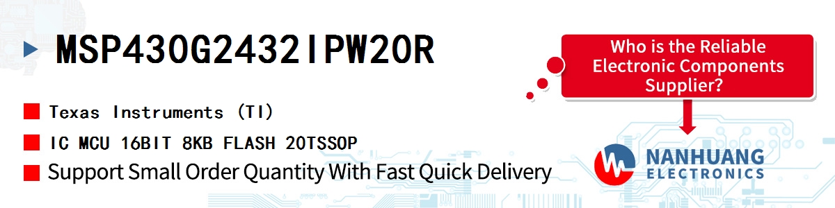 MSP430G2432IPW20R TI IC MCU 16BIT 8KB FLASH 20TSSOP