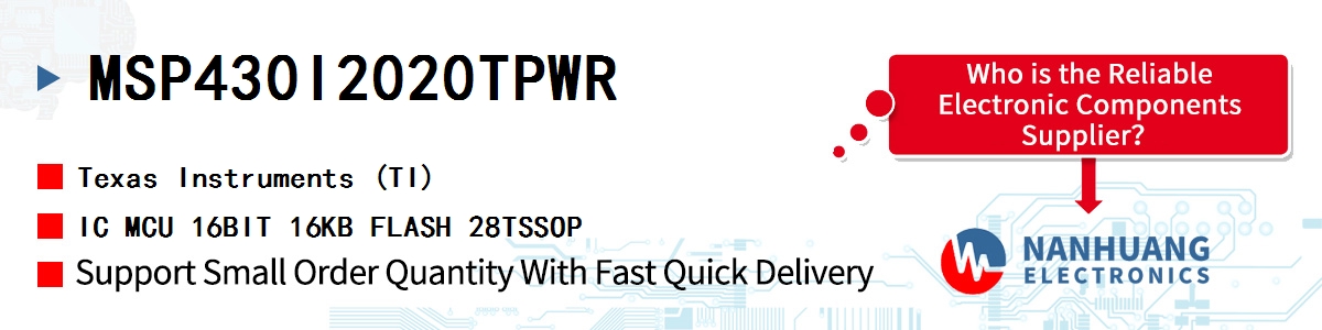 MSP430I2020TPWR TI IC MCU 16BIT 16KB FLASH 28TSSOP