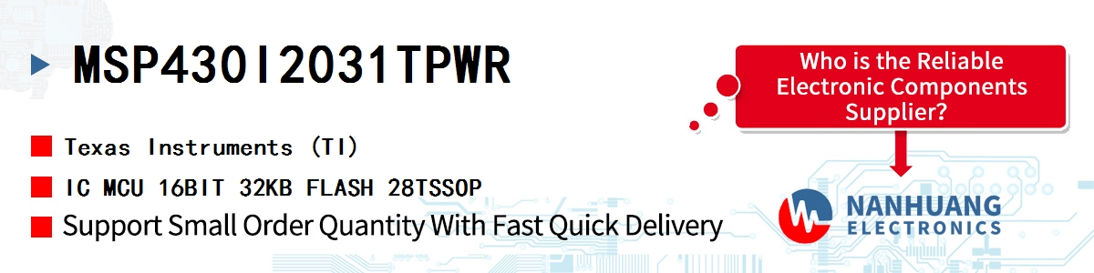 MSP430I2031TPWR TI IC MCU 16BIT 32KB FLASH 28TSSOP