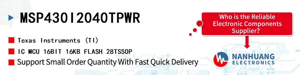 MSP430I2040TPWR TI IC MCU 16BIT 16KB FLASH 28TSSOP