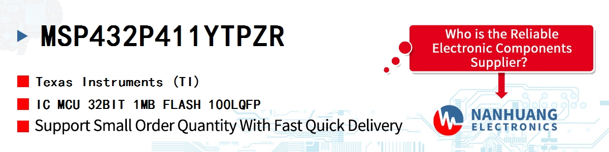 MSP432P411YTPZR TI IC MCU 32BIT 1MB FLASH 100LQFP