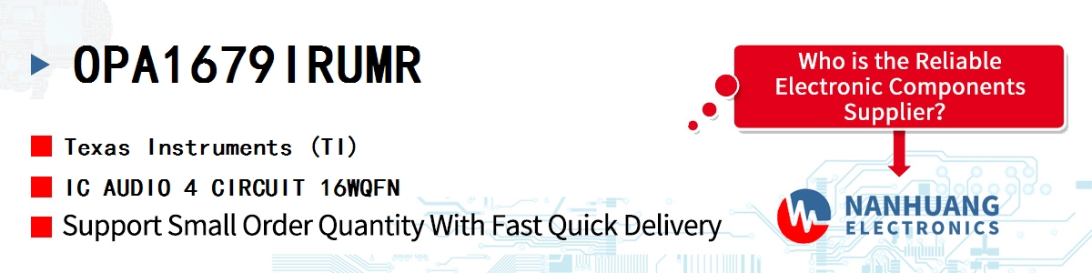 OPA1679IRUMR TI IC AUDIO 4 CIRCUIT 16WQFN