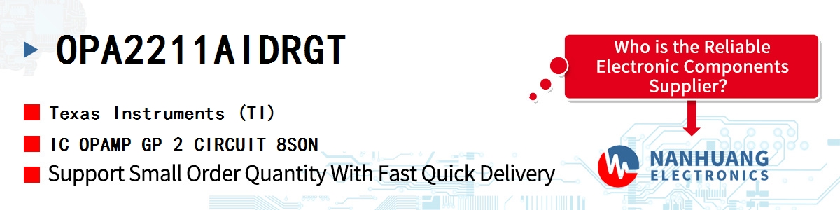 OPA2211AIDRGT TI IC OPAMP GP 2 CIRCUIT 8SON