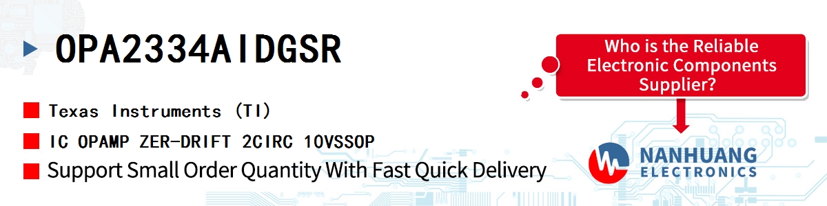 OPA2334AIDGSR TI IC OPAMP ZER-DRIFT 2CIRC 10VSSOP
