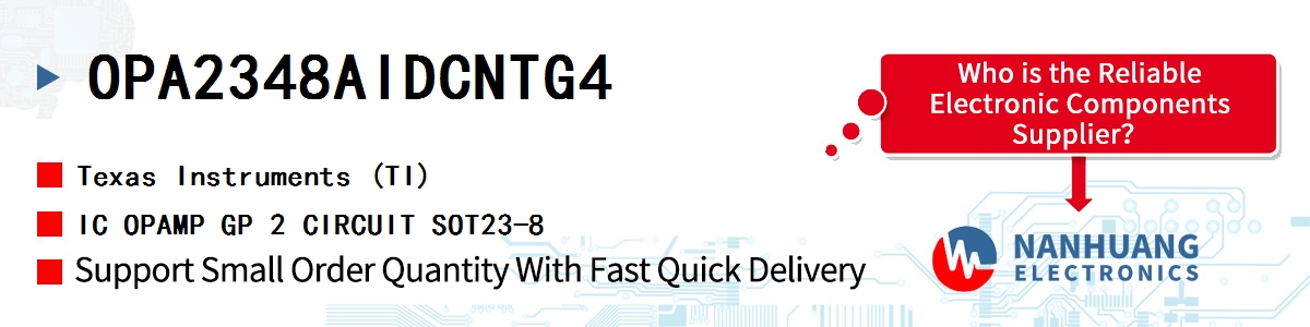 OPA2348AIDCNTG4 TI IC OPAMP GP 2 CIRCUIT SOT23-8