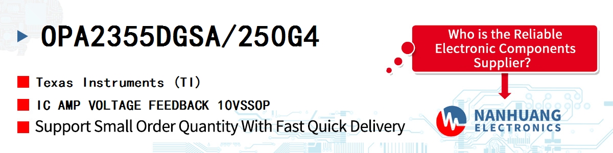 OPA2355DGSA/250G4 TI IC AMP VOLTAGE FEEDBACK 10VSSOP