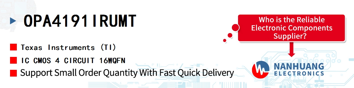 OPA4191IRUMT TI IC CMOS 4 CIRCUIT 16WQFN