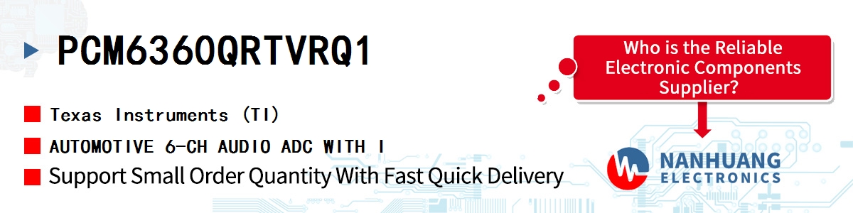 PCM6360QRTVRQ1 TI AUTOMOTIVE 6-CH AUDIO ADC WITH I