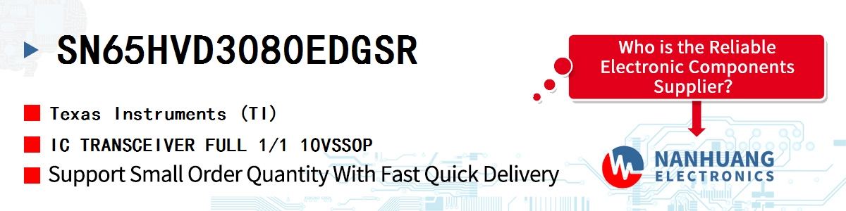 SN65HVD3080EDGSR TI IC TRANSCEIVER FULL 1/1 10VSSOP