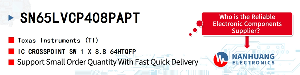 SN65LVCP408PAPT TI IC CROSSPOINT SW 1 X 8:8 64HTQFP
