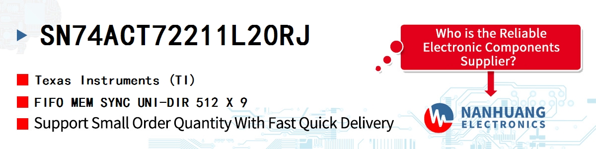 SN74ACT72211L20RJ TI FIFO MEM SYNC UNI-DIR 512 X 9