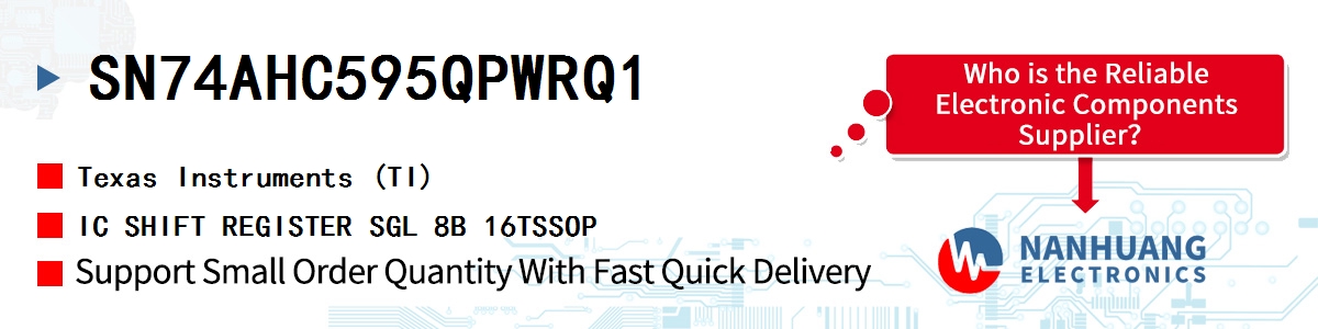 SN74AHC595QPWRQ1 TI IC SHIFT REGISTER SGL 8B 16TSSOP