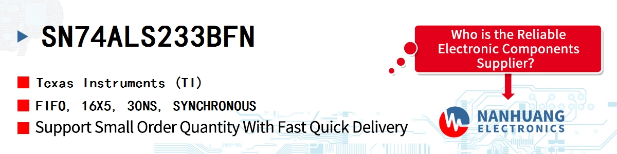 SN74ALS233BFN TI FIFO, 16X5, 30NS, SYNCHRONOUS