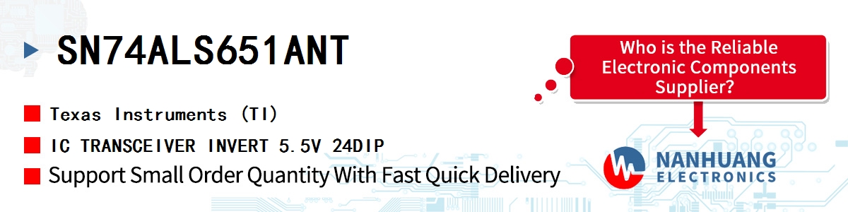 SN74ALS651ANT TI IC TRANSCEIVER INVERT 5.5V 24DIP