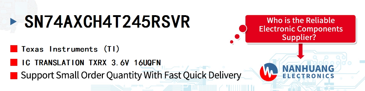 SN74AXCH4T245RSVR TI IC TRANSLATION TXRX 3.6V 16UQFN