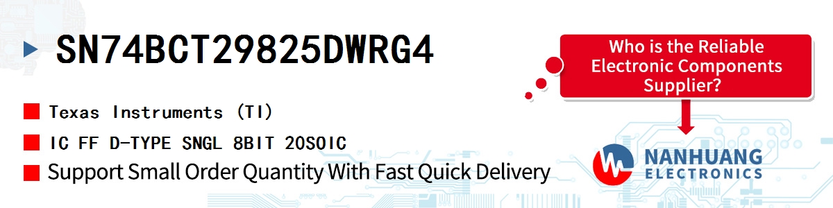 SN74BCT29825DWRG4 TI IC FF D-TYPE SNGL 8BIT 20SOIC