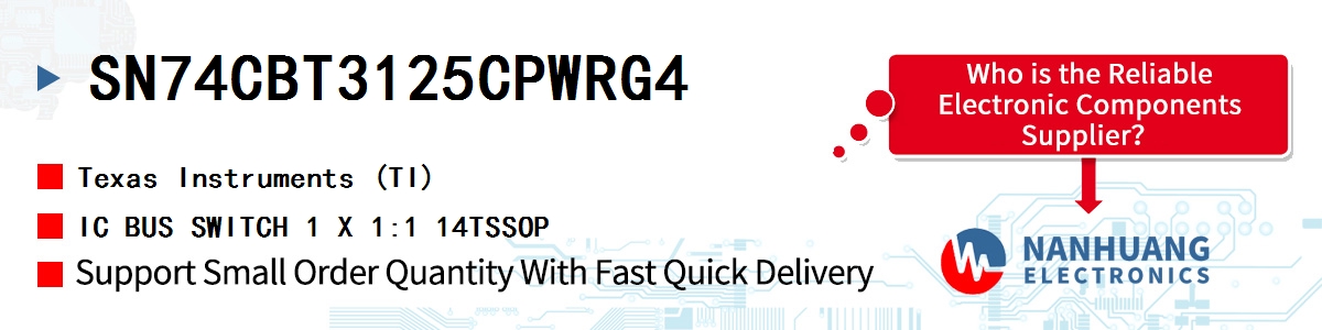 SN74CBT3125CPWRG4 TI IC BUS SWITCH 1 X 1:1 14TSSOP